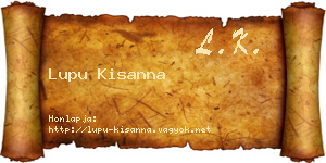 Lupu Kisanna névjegykártya